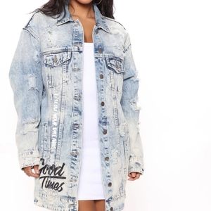 Fashion Nova Oversized Denim Jacket Size Large